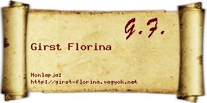 Girst Florina névjegykártya